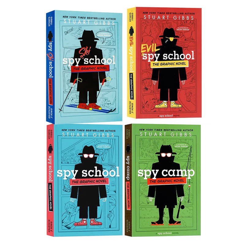 间谍学校4册英文原版漫画小说 The Spy School 青少年特工主题惊险刺激章节桥梁全彩漫画小说课外读物进口英语书籍 - 图0