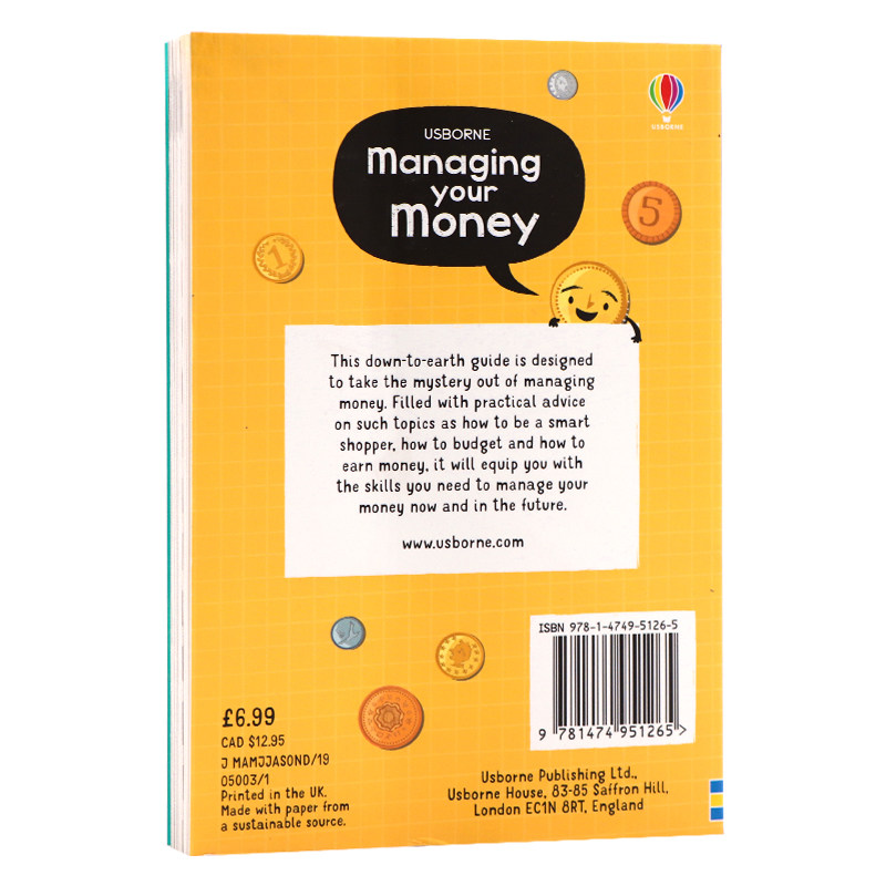 Usborne Managing Your Money 青少年儿童理财指南英文原版教育USBORNE提升技能系列 学会财商百科6~12岁写给孩子的财商启蒙课,淘宝优惠券,粉丝福利购,淘宝优惠卷