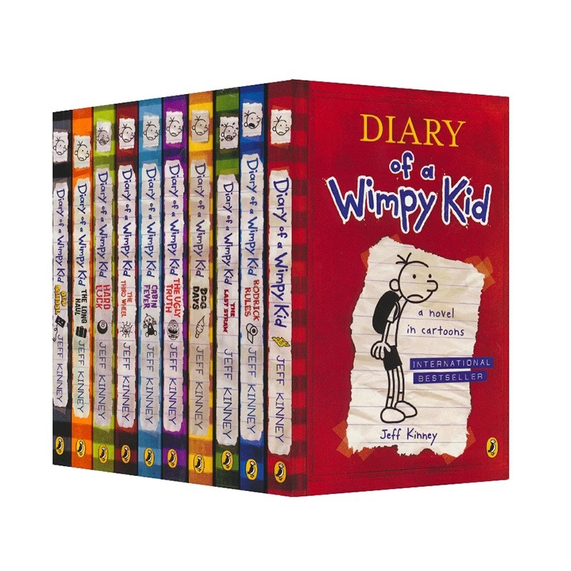 预售小屁孩日记10册英文原版小说绘本 Diary of a Wimpy Kid哭包日记少儿童漫画章节书图文并茂插图青少年英语课外读物学校推荐-图3
