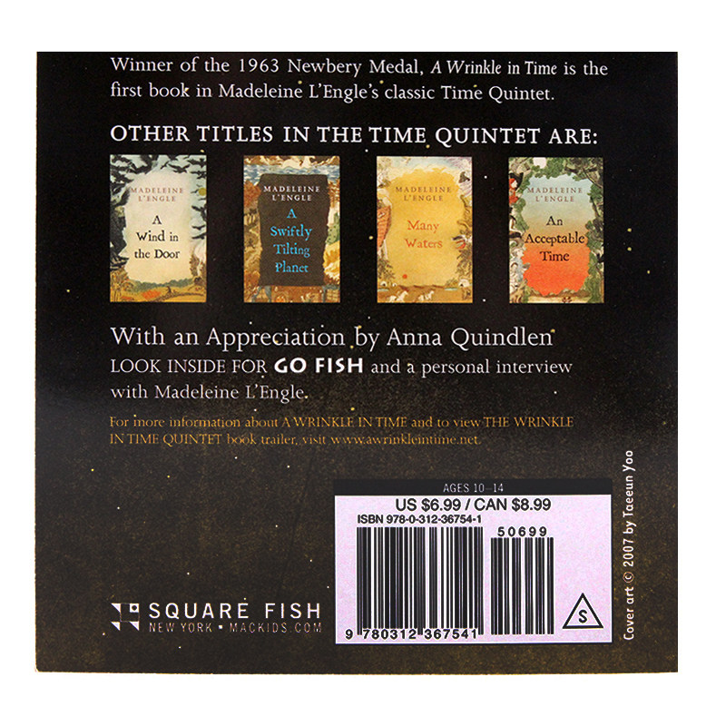 时间的折皱英文原版小说 A Wrinkle In Time 梅格时空大冒险  时间的皱纹 安徒生文学奖纽伯瑞金奖 儿童科幻小说蓝思指数740L