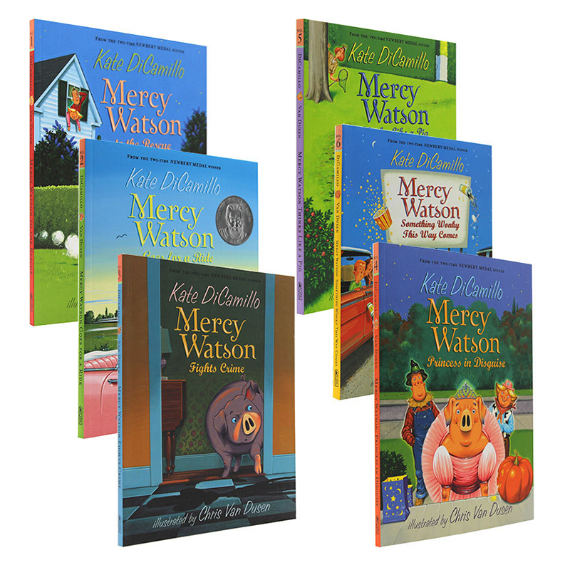 小猪梅西6册章节书 英文原版Mercy Watson Boxed Set Kate DiCamillo 少儿童桥梁小说 中小学英语阅读提升读物读本 Kate DiCamillo - 图3