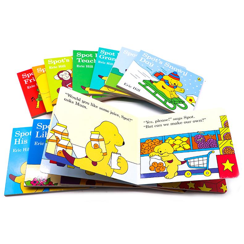 英文原版绘本Spot's Story Library 小玻小小图书馆12册+小玻翻翻书15册盒装 幼儿英语读物纸板书小玻在哪里作者Eric Hill情商启蒙