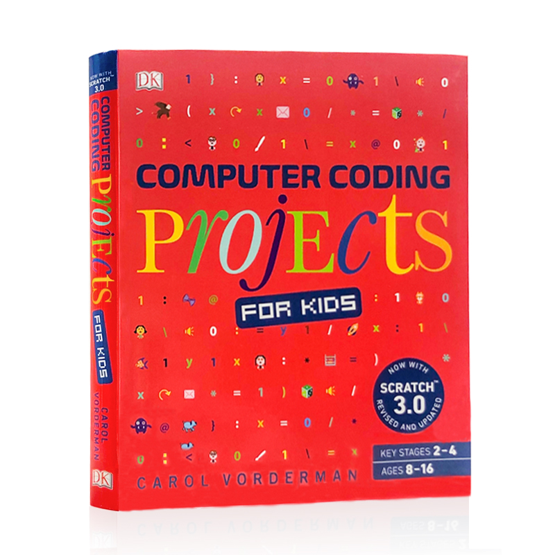 DK儿童电脑编码项目指南 编程指导 英文原版Computer Coding Projects for Kids 从二进制代码到构建游戏 独特的分步视觉解析 精装