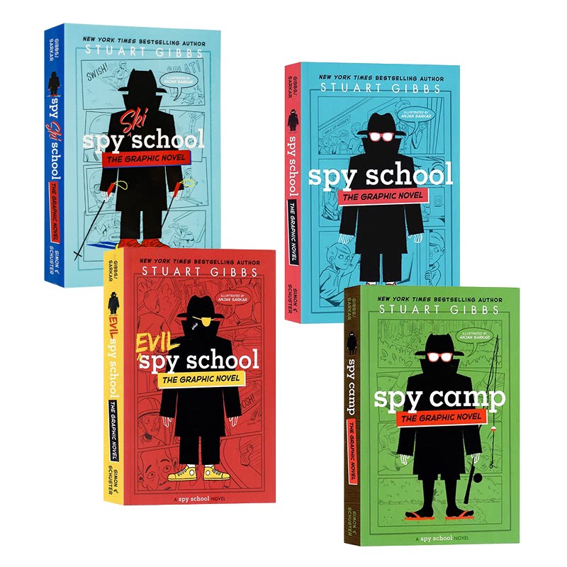 间谍学校4册英文原版漫画小说 The Spy School 青少年特工主题惊险刺激章节桥梁全彩漫画小说课外读物进口英语书籍 - 图3