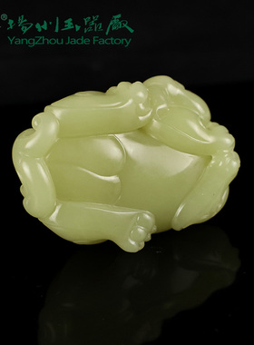 玉缘和田玉新疆若羌黄口料貔貅把件玉质细腻油性足色均匀男士大师