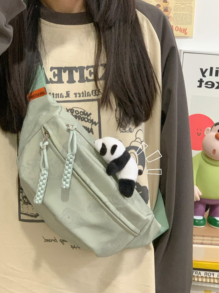 帆布休闲包包女2023新款潮斜挎包少女夏运动胸包小众百搭ins腰包,淘宝优惠券,粉丝福利购,淘宝优惠卷