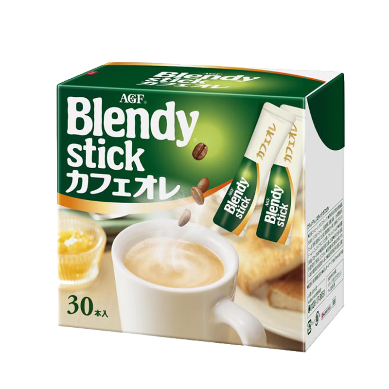 日本原装进口agf blendy速溶咖啡粉三合一原味欧蕾牛奶拿铁27条装 - 图0