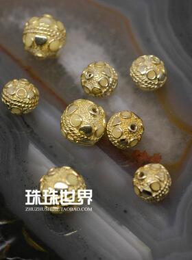 纯银镀金珐琅散珠配件