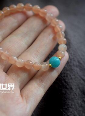 手链月光石太阳石水晶女