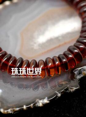 珠珠世界diy饰品配件散珠 天然波兰琥珀血珀 算珠隔珠隔片9mm-10m