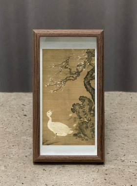 明童垲松鹤延年图摆台画挂画