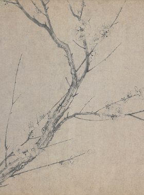 南宋扬无咎四梅图卷花鸟画名画复制品名人字画手卷书画长卷礼品