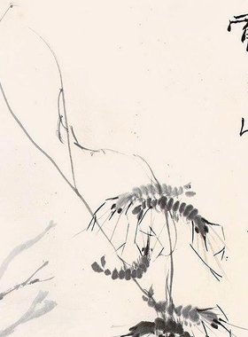 潘天寿高剑父水族图挂轴卷轴花鸟画名画复制品中式书房玄关挂画