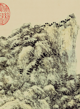 清王原祁仿王蒙夏日山居图条幅卷轴山水画名画真迹复制品玄关挂画
