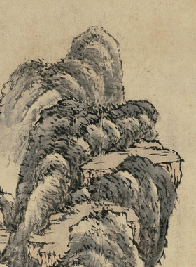 清高简为迎年作山水图挂轴条幅卷轴山水画名画真迹复制品玄关挂画