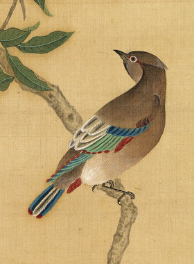 清周禧石榴图卷轴画茶楼挂画字画
