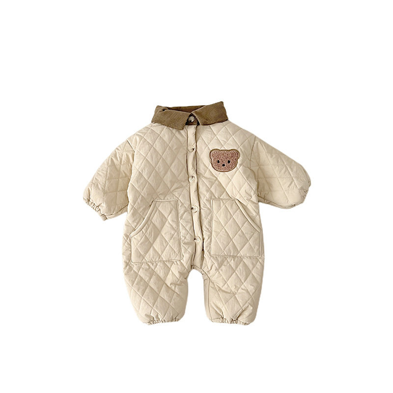 ins新生婴儿衣服夹棉连体衣秋冬宝宝洋气保暖哈衣爬服冬装外出服,淘宝优惠券,粉丝福利购,淘宝优惠卷