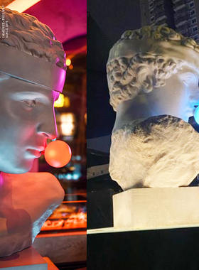 音乐酒餐吧欧式发光人物雕塑大型玻璃钢创意KTV灯光落地装饰摆件