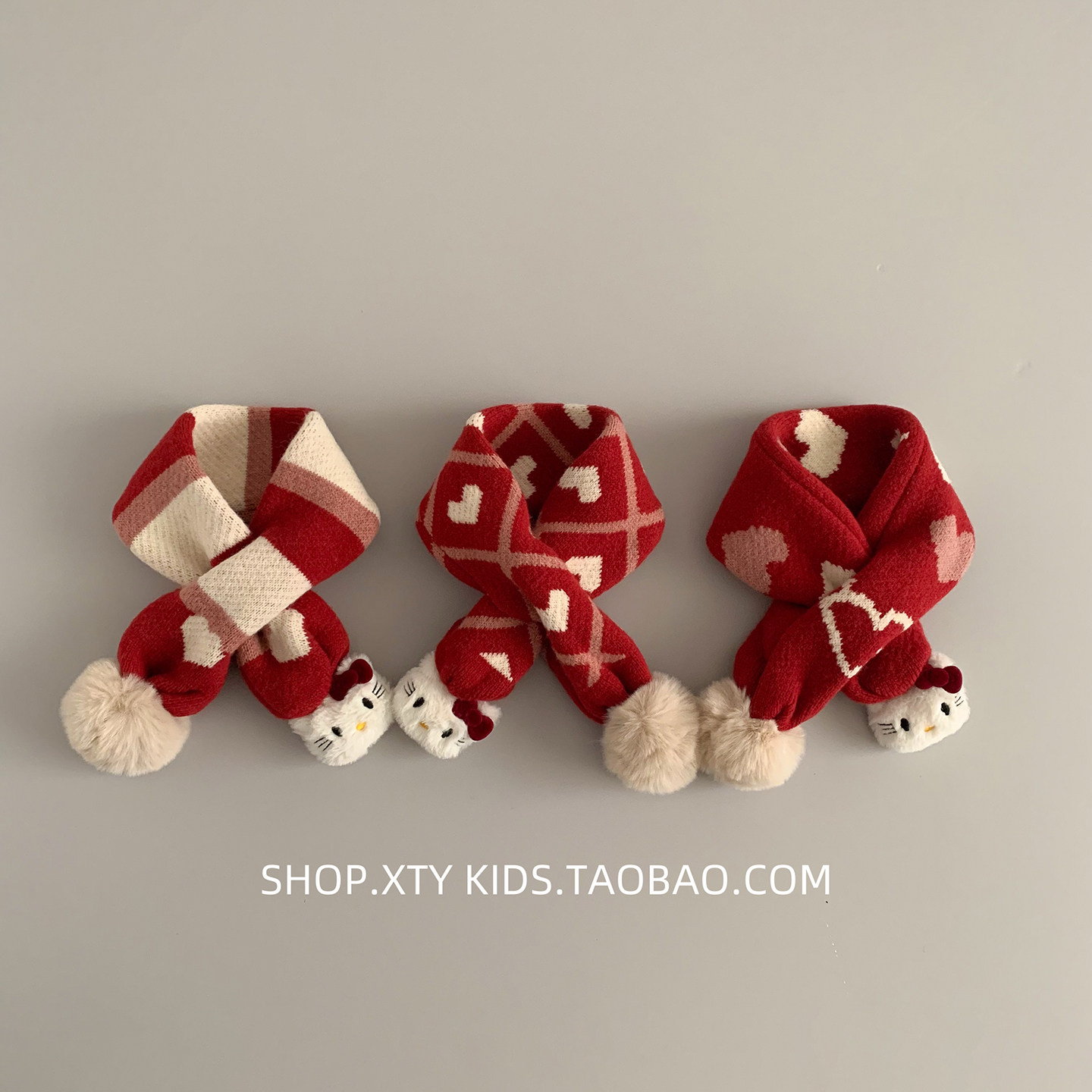 儿童围巾冬季保暖针织红色圣诞喜庆新年防风脖套男女小孩宝宝围脖,淘宝优惠券,粉丝福利购,淘宝优惠卷