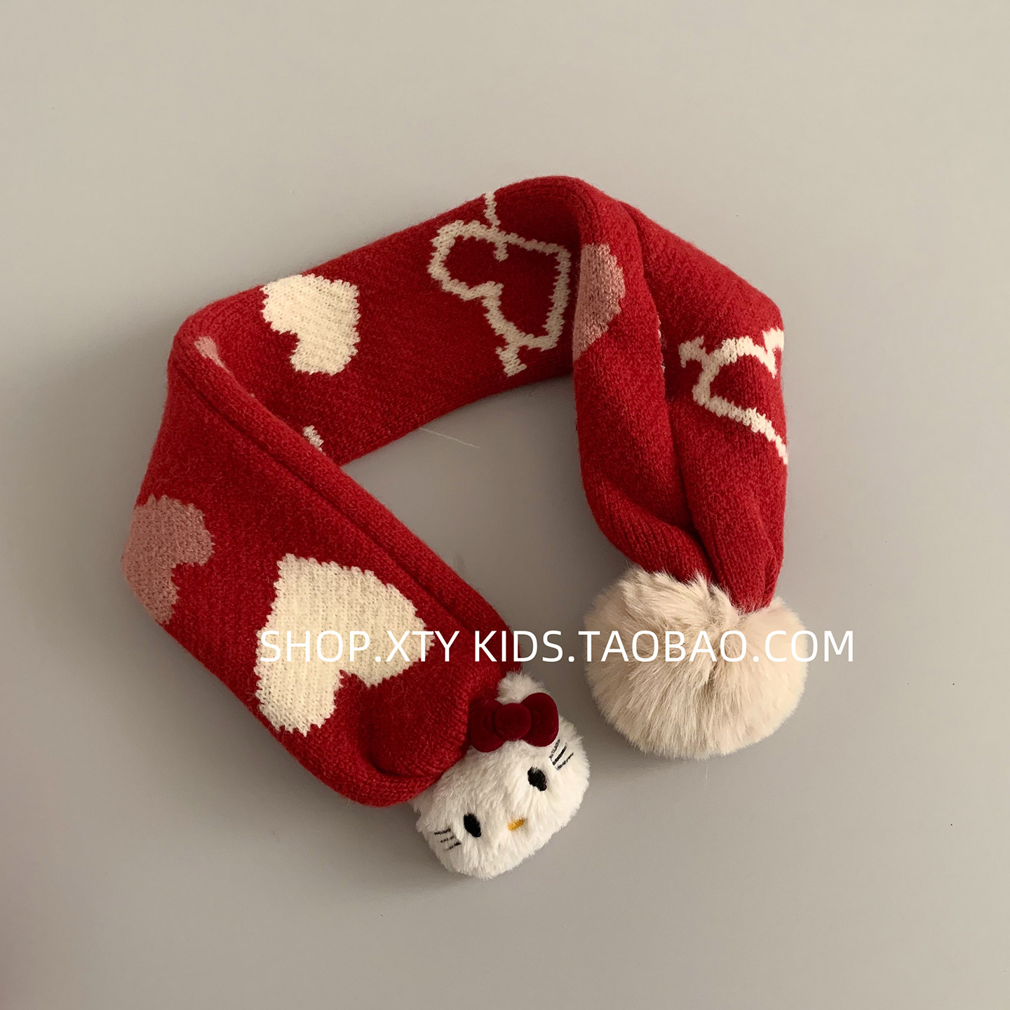 儿童围巾冬季保暖针织红色圣诞喜庆新年防风脖套男女小孩宝宝围脖,淘宝优惠券,粉丝福利购,淘宝优惠卷