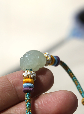 国风礼物手绳青白玉生肖猪手链