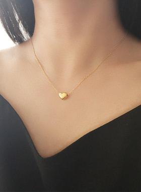 minimalist 爱心necklace 女百搭高级感不掉色金不锈钢clavicle c