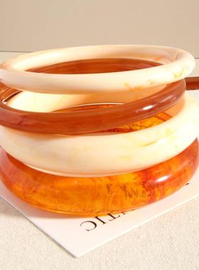 4件套acrylic ins风resin rotundity bracelet fashion minimalis