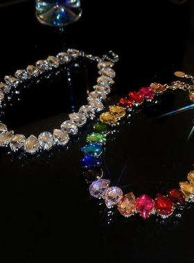 personality affordable luxury 风镶钻crystal water droplet ne