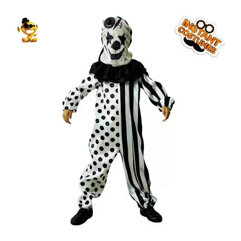 [Hallowmaschild影视游戏恶魔小丑clothing 小童黑白杀人小丑party]