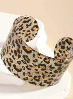 exaggeration fashion minimalist 开口设计acrylic 闪粉leopard