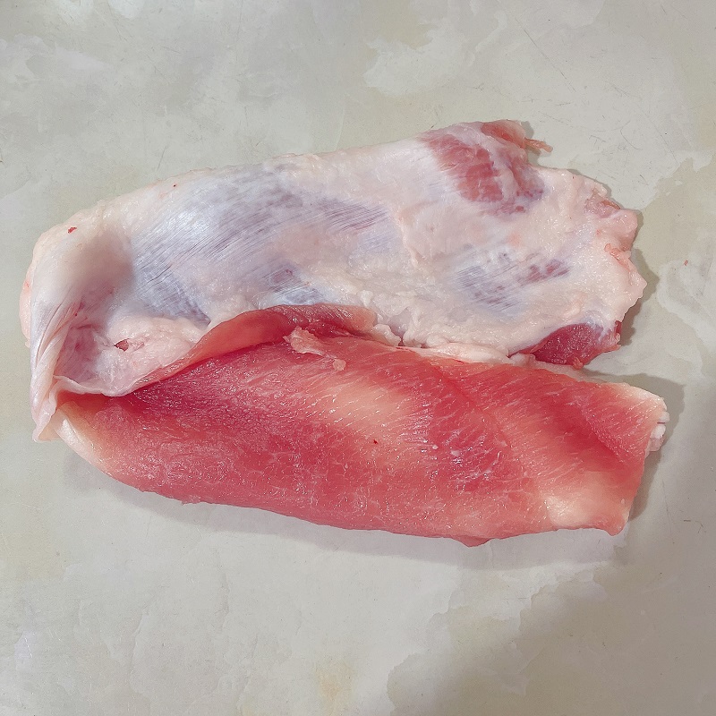 Ahao sells fresh pork every day