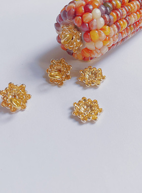 文玩玉米花托菊花饰品DIY配件大尺寸花掰流行ins风18mm底托材料