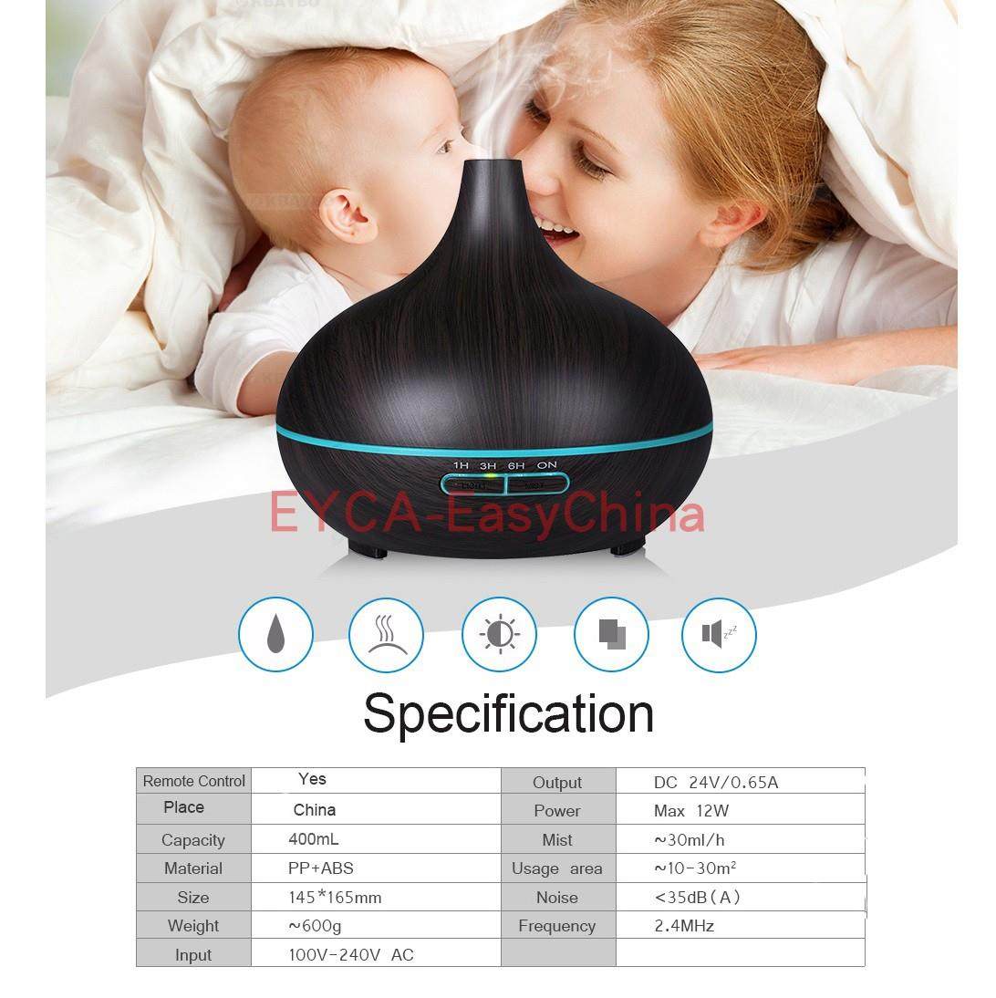 400mL air essential oil diffuser aroma vaporizer humidifier_虎窝淘