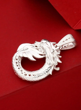 7681号足银990花丝盘旋凤凰吊坠吊坠小众花丝工艺时尚直播爆款