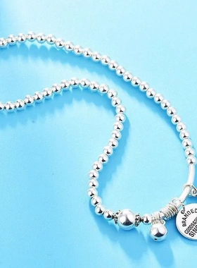 0043足银990双线年轻款复古招财猫串珠多圈转运珠足银手串