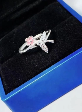 6581号 足银990 国潮喜上眉梢戒指女新中式轻奢精致百搭调节食指