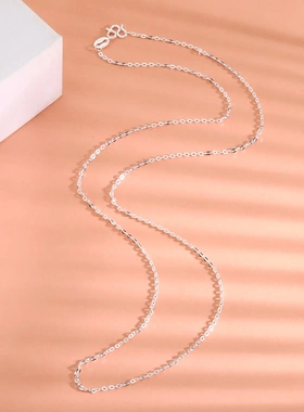 足银999十字项链纯银素链0字链闪o十字链直播爆款