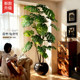 Monstera simulated green plants, living room atmosphere, green plants, indoor light luxury decoration, bionic plants, floor-standing ornaments, fake trees