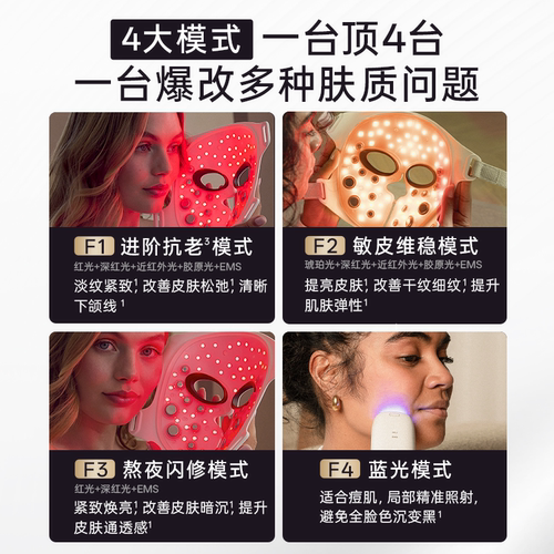 【限时加赠】丝可光雕面罩美容仪面膜仪 EMS微电流LED大排灯提拉 - 图3