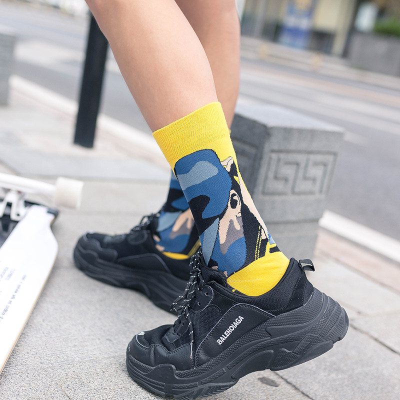 女潮长筒街头高邦纯棉ins中筒袜 奥莱恩思短袜/打底袜/丝袜/美腿袜