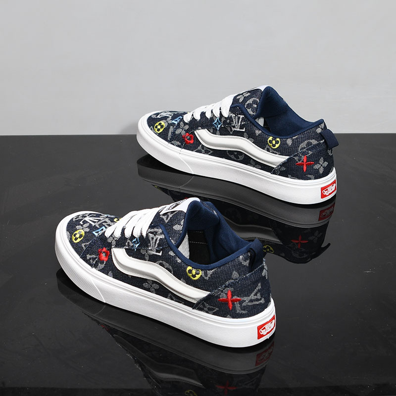 透气帆布滑板鞋男鞋春季小众原创潮牌复古阿甘板鞋情侣运动德训鞋 - 图2