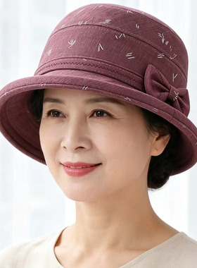 春秋中老年女士遮阳薄款渔夫帽