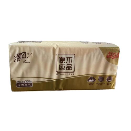 清风原木纯品350张压花平板卫生纸厕纸草纸整箱30包江浙沪皖包邮 - 图1