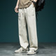 Cotton and linen casual pants for men straight leg new Chinese style linen pants