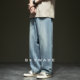 高端莱赛尔天丝牛仔裤男士直筒秋季新款宽松大码水洗阔腿休闲裤子