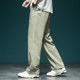 Cotton and linen casual pants for men straight leg new Chinese style linen pants