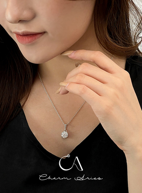 莫桑纯银锁骨链女简约项链莫桑钻