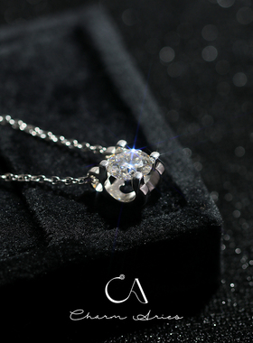 莫桑钻s925银锁骨链女简约项链