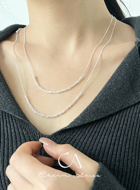 S925银毛衣链女欧美个性项链