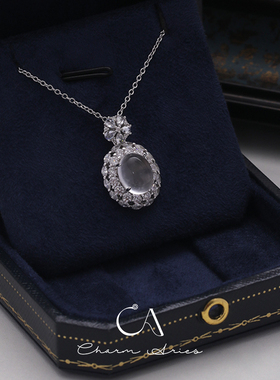 冰种玉髓S925纯银女精致复古项链